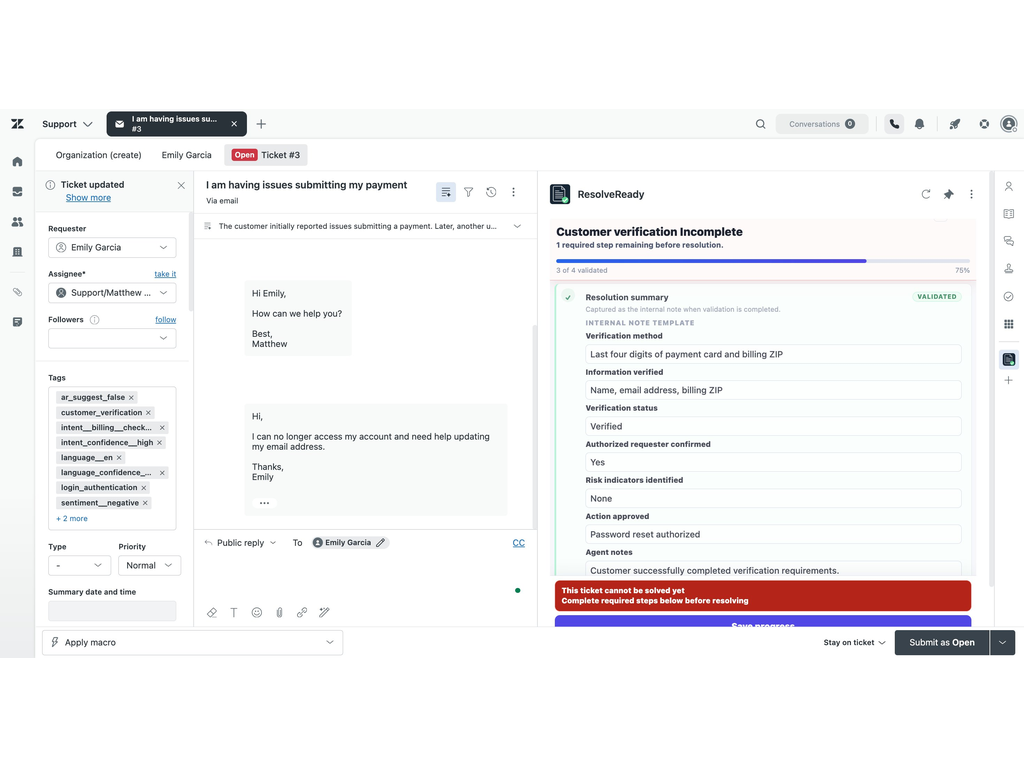 ResolveReady primary marketing image — WEM app on the Zendesk Marketplace