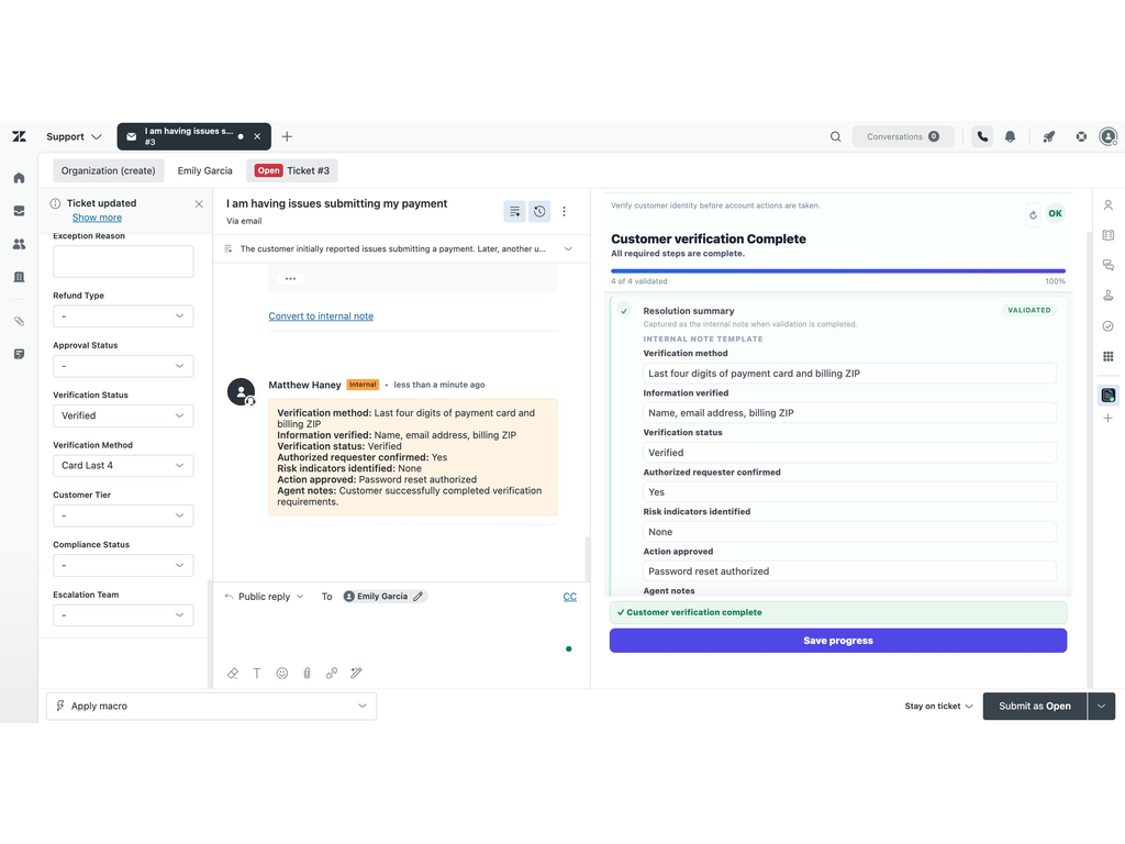 ResolveReady dashboard view — WEM app on the Zendesk Marketplace
